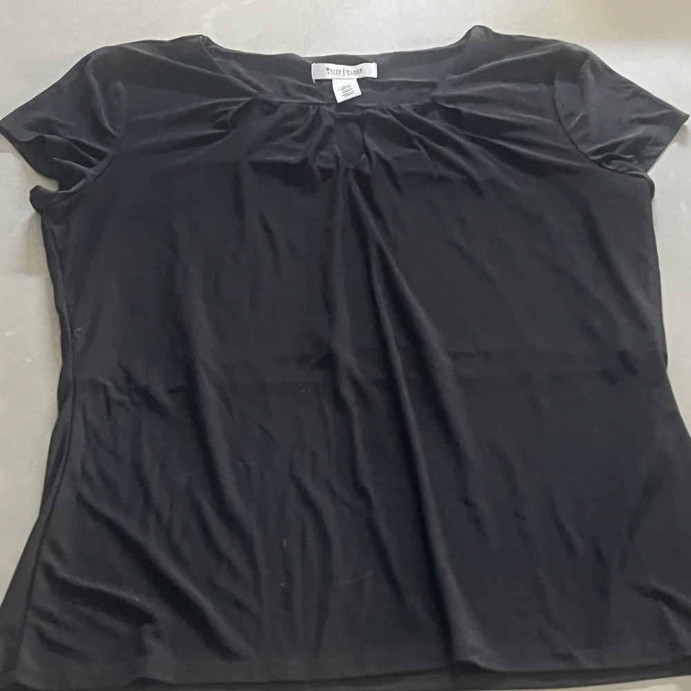 White House Black Market Black Short Sleeve Top